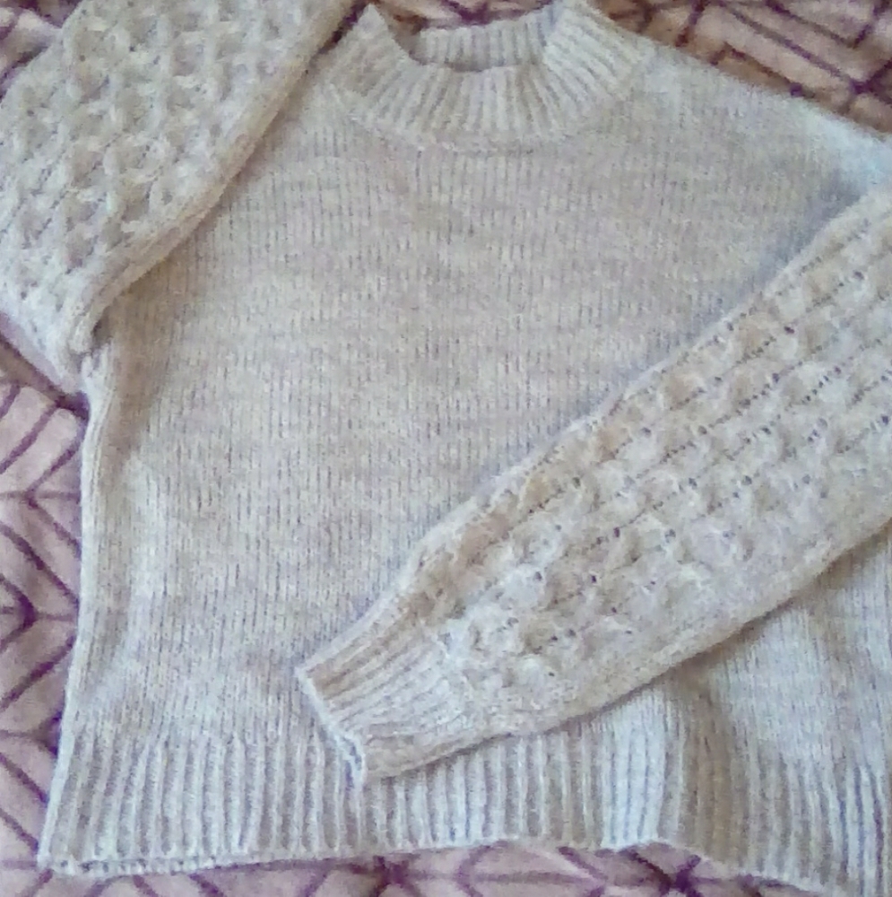 Silver turtleneck sweater shirt